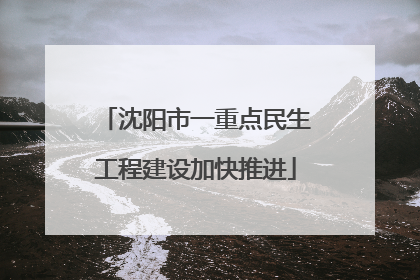 沈阳市一重点民生工程建设加快推进