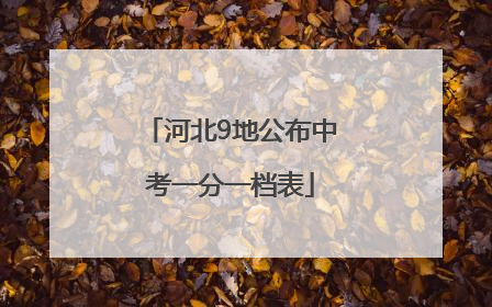 河北9地公布中考一分一档表