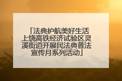 法典护航美好生活 上饶高铁经济试验区灵溪街道开展民法典普法宣传月系列活动