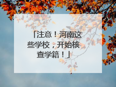 注意！河南这些学校，开始核查学籍！