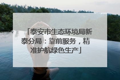 泰安市生态环境局新泰分局：靠前服务，精准护航绿色生产