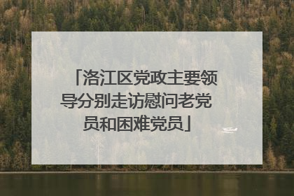 洛江区党政主要领导分别走访慰问老党员和困难党员