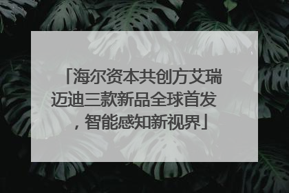 海尔资本共创方艾瑞迈迪三款新品全球首发，智能感知新视界