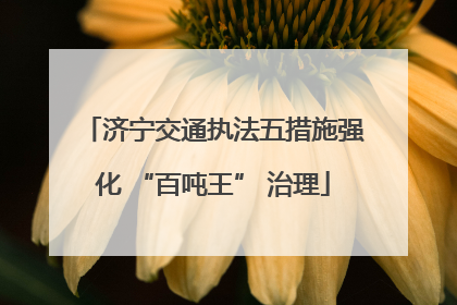 济宁交通执法五措施强化 “百吨王” 治理