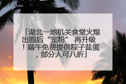 湖北一地机关食堂火爆出圈后“宠粉” 再升级！端午免费提供粽子盐蛋，部分人可八折
