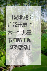 湖北咸宁广泛开展“六一”儿童节消防主题系列活动