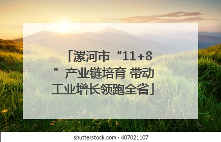 漯河市“11+8”产业链培育 带动工业增长领跑全省