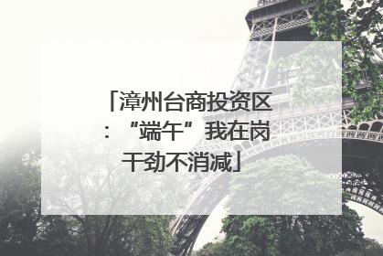 漳州台商投资区：“端午”我在岗 干劲不消减