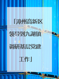 漳州高新区领导到九湖镇调研基层党建工作