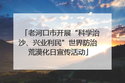 老河口市开展“科学治沙、兴业利民”世界防治荒漠化日宣传活动