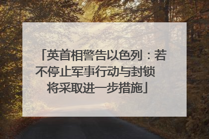 英首相警告以色列：若不停止军事行动与封锁 将采取进一步措施