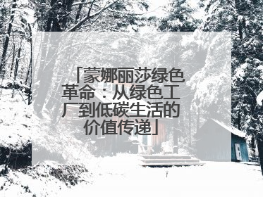 蒙娜丽莎绿色革命：从绿色工厂到低碳生活的价值传递