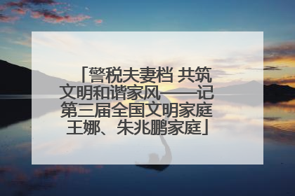 警税夫妻档 共筑文明和谐家风——记第三届全国文明家庭王娜、朱兆鹏家庭