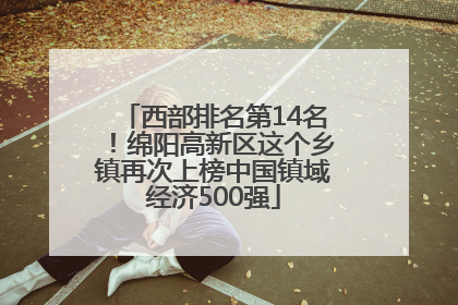 西部排名第14名！绵阳高新区这个乡镇再次上榜中国镇域经济500强