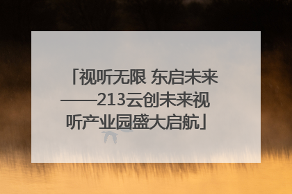 视听无限 东启未来——213云创未来视听产业园盛大启航