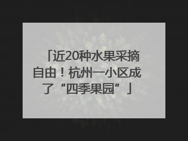 近20种水果采摘自由！杭州一小区成了“四季果园”