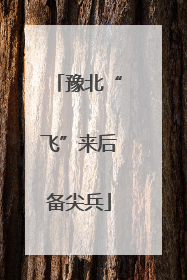 豫北“飞”来后备尖兵