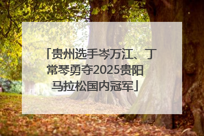 贵州选手岑万江、丁常琴勇夺2025贵阳马拉松国内冠军