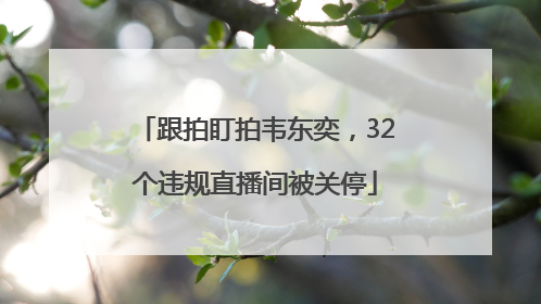 跟拍盯拍韦东奕，32个违规直播间被关停