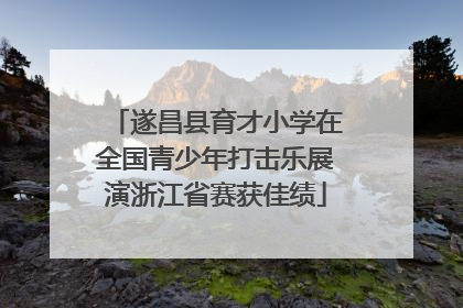 遂昌县育才小学在全国青少年打击乐展演浙江省赛获佳绩