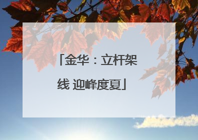 金华：立杆架线 迎峰度夏