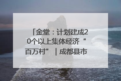 金堂：计划建成20个以上集体经济“百万村”｜成都县市新城高质量发展