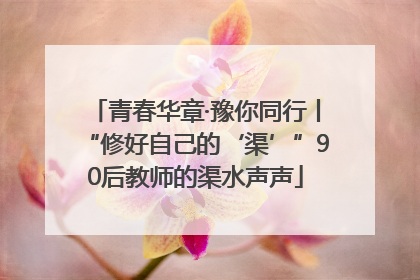 青春华章·豫你同行丨“修好自己的‘渠’”90后教师的渠水声声
