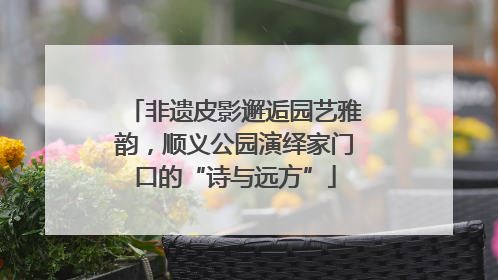 非遗皮影邂逅园艺雅韵，顺义公园演绎家门口的“诗与远方”