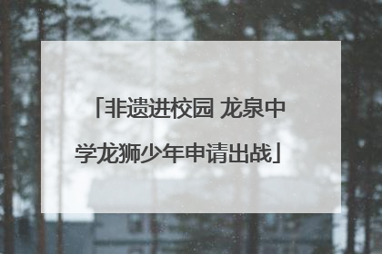 非遗进校园 龙泉中学龙狮少年申请出战