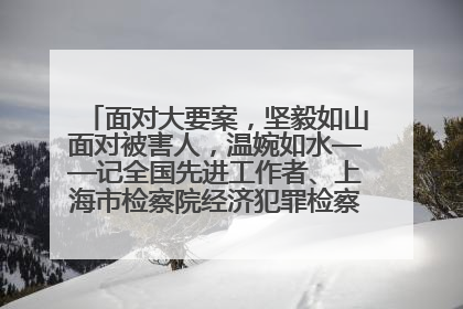 面对大要案，坚毅如山面对被害人，温婉如水——记全国先进工作者、上海市检察院经济犯罪检察部主任马玮玮