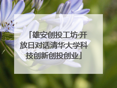 雄安创投工坊·开放日对话清华大学科技创新创投创业
