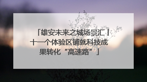 雄安未来之城场景汇丨十一个体验区铺就科技成果转化“高速路”