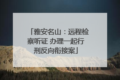 雅安名山：远程检察听证 办理一起行刑反向衔接案