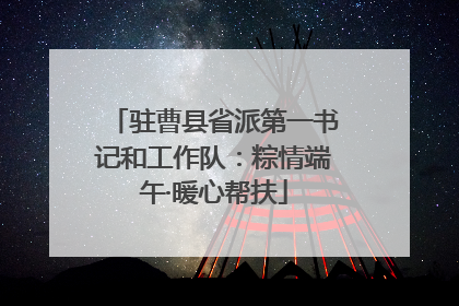 驻曹县省派第一书记和工作队：粽情端午·暖心帮扶