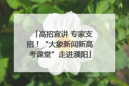 高招宣讲 专家支招！“大象新闻新高考课堂”走进濮阳