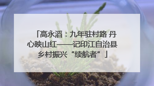 高永滔：九年驻村路 丹心映山红——记印江自治县乡村振兴“续航者”
