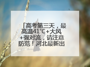 高考第三天，最高温41℃+大风+强对流，请注意防范！河北最新出行信息→