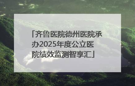 齐鲁医院德州医院承办2025年度公立医院绩效监测智享汇
