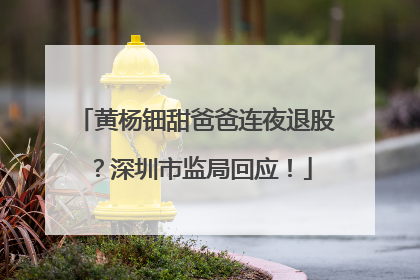 黄杨钿甜爸爸连夜退股？深圳市监局回应！