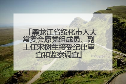 黑龙江省绥化市人大常委会原党组成员、副主任宋树生接受纪律审查和监察调查