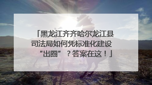 黑龙江齐齐哈尔龙江县司法局如何凭标准化建设“出圈”？答案在这！