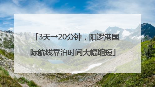 3天→20分钟，阳逻港国际航线靠泊时间大幅缩短
