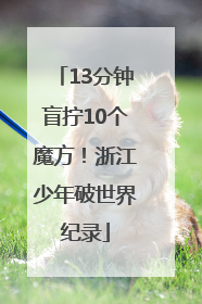 13分钟盲拧10个魔方！浙江少年破世界纪录