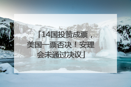 14国投赞成票，美国一票否决！安理会未通过决议