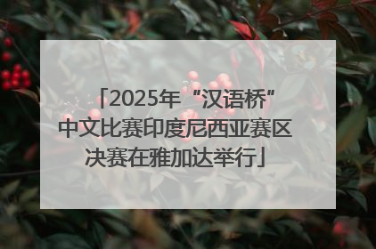 2025年“汉语桥”中文比赛印度尼西亚赛区决赛在雅加达举行