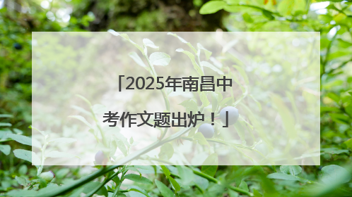 2025年南昌中考作文题出炉！