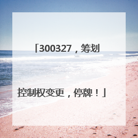 300327，筹划控制权变更，停牌！