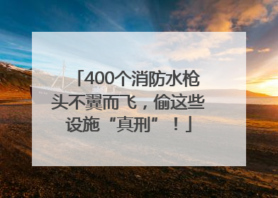 400个消防水枪头不翼而飞，偷这些设施“真刑”！